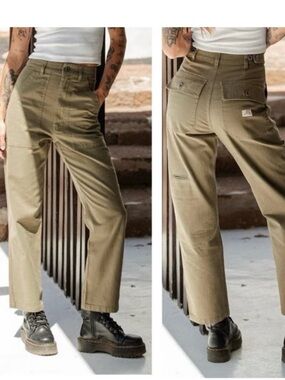 P&Co Service Fatigue High Rise Pants Olive Green